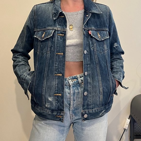 Levi’s Vintage Trucker Jacket (Distressed) CUSTOM by BRUNETTE the Label (Small) - Picture 2 of 6